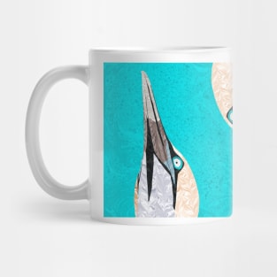Gannets Marbled Paper Collage Mug